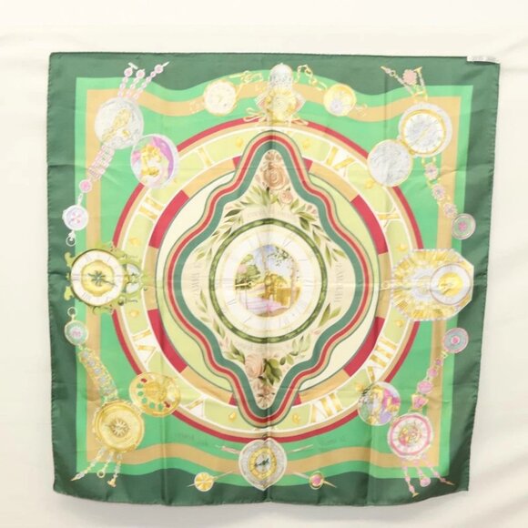 HERMES Carre 90 Scarf ""Parmi les fleurs je compte les heures"" Silk Auth - Picture 14 of 14
